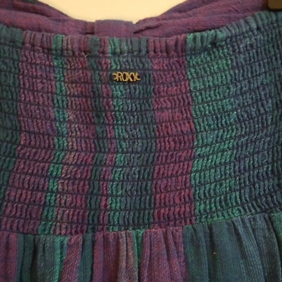 Roxy Blue Purple Sunburst Strapless Sundress Dress - Picture 4 of 7